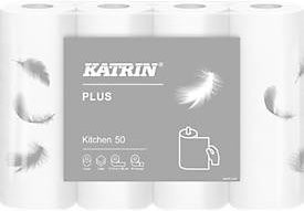 KATRIN Plus Küchenrolle, weiß, 3-lagig, 61 Blatt pro Rolle, 32 Rollen pro Karton - Bild 1