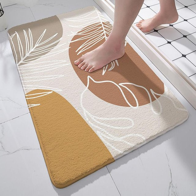 Saugfähige und rutschfeste Badezimmer-Bodenmatte von Yiran Furniture mit Cartoon-Animation in Lila und Mehrfarbig, B/T: 60 x 40 cm - Bild 1