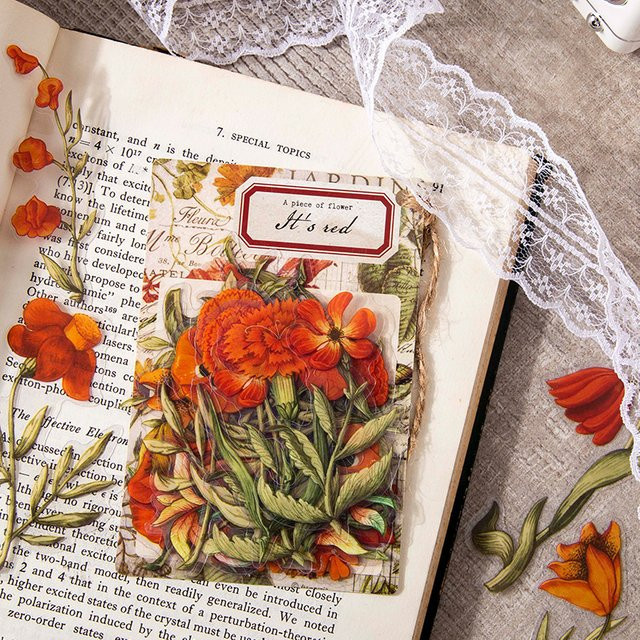 30 Stück Kristall Tinte Aufkleber mit Pflanzen- und Blumenmotiven für Junk Journal, Planer und Scrapbooking in Multicolour - Bild 1