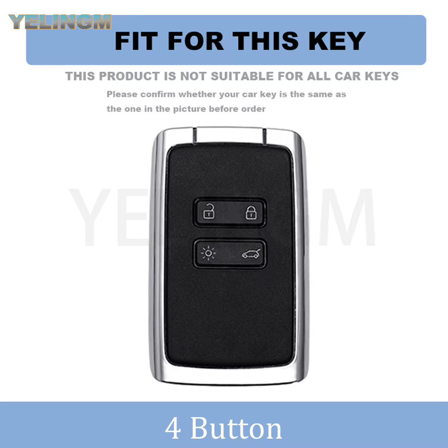 YELINGM Smart Fernbedienung Autoschlüssel-Hülle für Renault Captur Koleos Kadjar Arkana Megane sowie Dacia Duster Sandero Stepway mit 4 Tasten - Bild 2