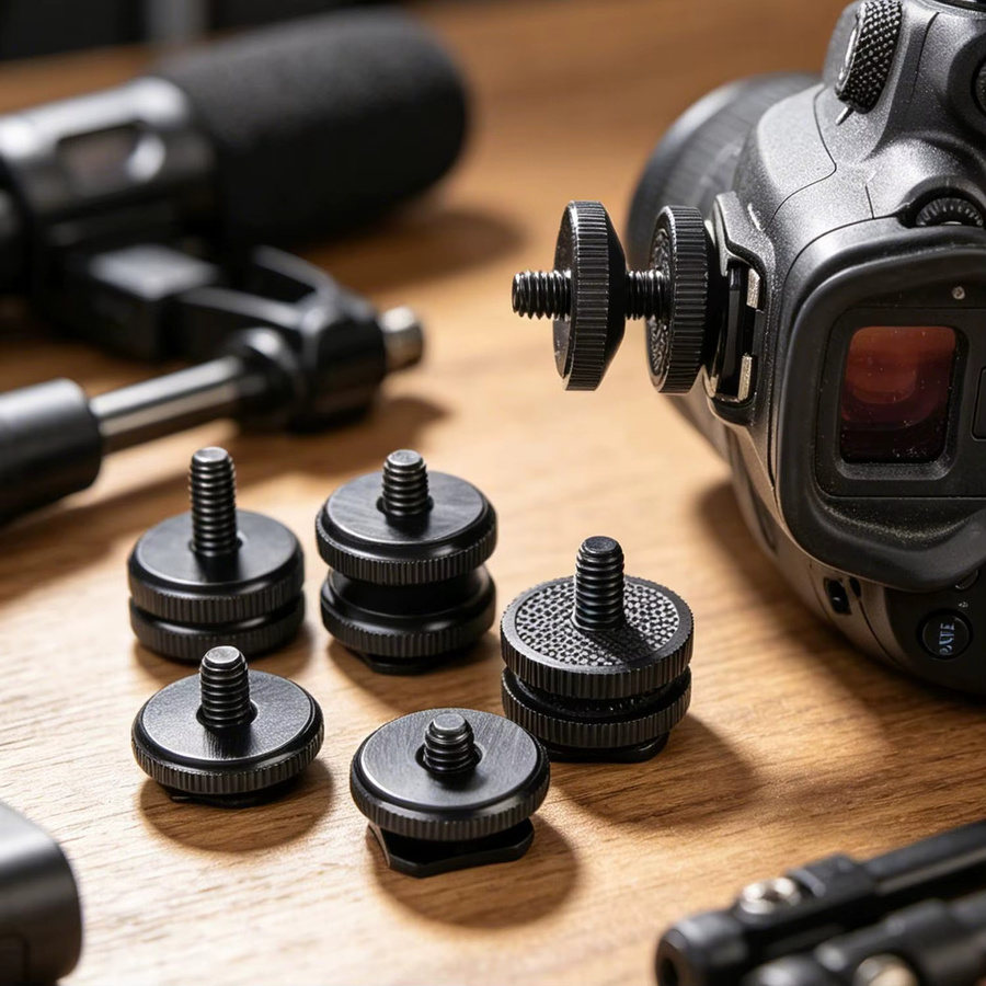 BAPPSUS Kamera-Adapter-Schrauben aus Metall mit 1/4 Zoll Gewinde, universelle 1/4"-20 Blitzschuhhalterungen für DSLR-Kamera-Rigs und Stativverbinder in Schwarz - Bild 1
