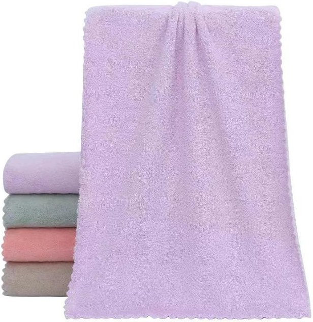 Yiran Furniture Korallvlies Handtuch mit geschnittenem Rand, weich und schnelltrocknend, B/L: 70 x 140 cm - Bild 1