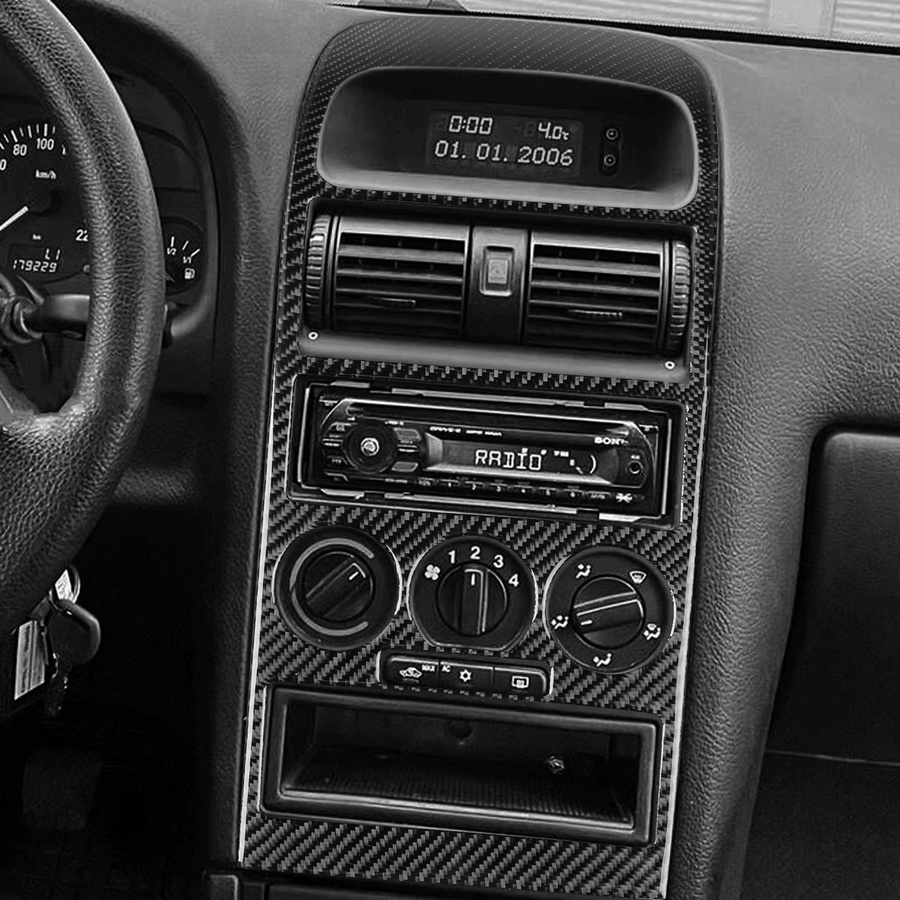 RRX CARBON Carbon-Faser Aufkleber für Opel Astra G 1998-2003 in Schwarz für Radio AC/CD-Aufbewahrung und Schalthebel-Panel - Bild 3