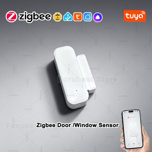 Tuya Zigbee Tür- und Fenstersensor in Weiß für dein Smart Home Sicherheitssystem mit Alexa und Echo Kompatibilität - Bild 1