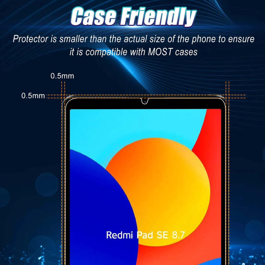 Xiaomi Displayschutzfolie aus gehärtetem Glas für Redmi Pad SE 4G 8,7 Zoll 2024, transparent, inklusive Rückfahrkamera-Schutz, Anti-Fall und Anti-Kratzer - Bild 4