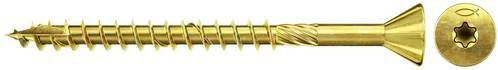 Fischer MDF-Plattenschrauben 3,5 x 40 mm, Sechsrund, galvanisch verzinkt, Gold, 200 Stück - Bild 1