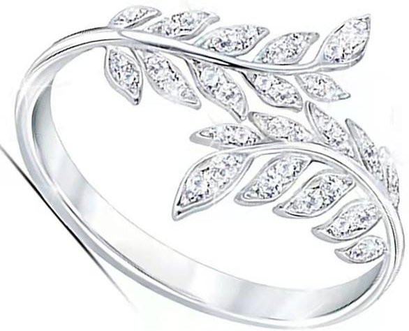 Delysia King Blatt-Feder-Ring, Silber, Zirkonia, Damen - Bild 1