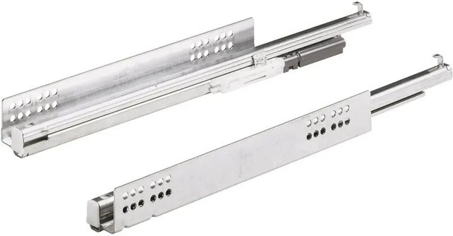 Hettich Vollauszugssystem Quadro V6 Silent System aus verzinktem Stahl, 450 mm, Traglast 30 kg, 1 Paar, Farbe Silber - Bild 1