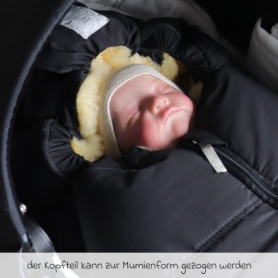 Kaiser Lammfell-Fußsack Naadja für Babyschalen und Babywannen, Schwarz - Bild 6