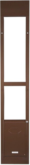 Hundetür für Schiebetüren von Buying Solutions, MB aus Aluminiumlegierung in Braun, höhenverstellbar von 1927 mm bis 2040 mm, Klappe B: 260,4 cm x H: 41,28 cm - Bild 1