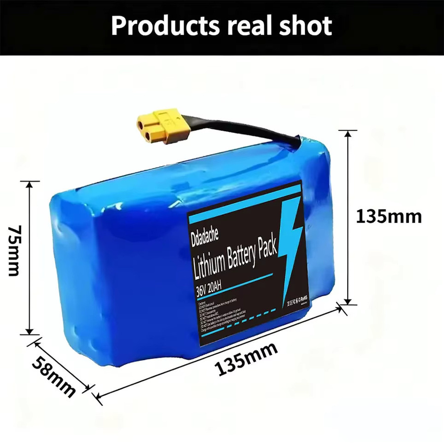 Wiederaufladbare Lithium-Batterie 36V 20Ah 20000mAh 10S2P für elektrische Hoverboards und selbstbalancierende Scooter in Blau - Bild 3