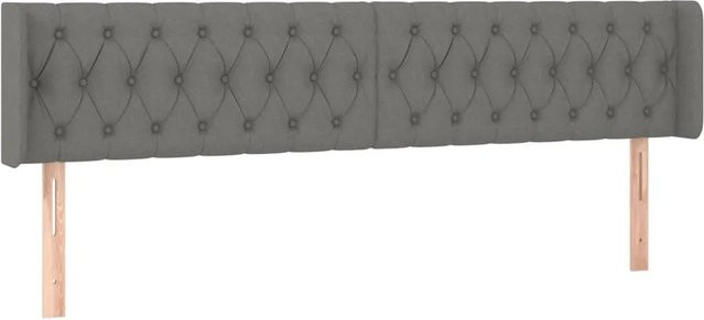 vidaXL LED Kopfteil Dunkelgrau mit USB-Ladeport und integrierter Beleuchtung, Stoff, B: 203 cm, H: 78-88 cm, T: 16 cm - Bild 1