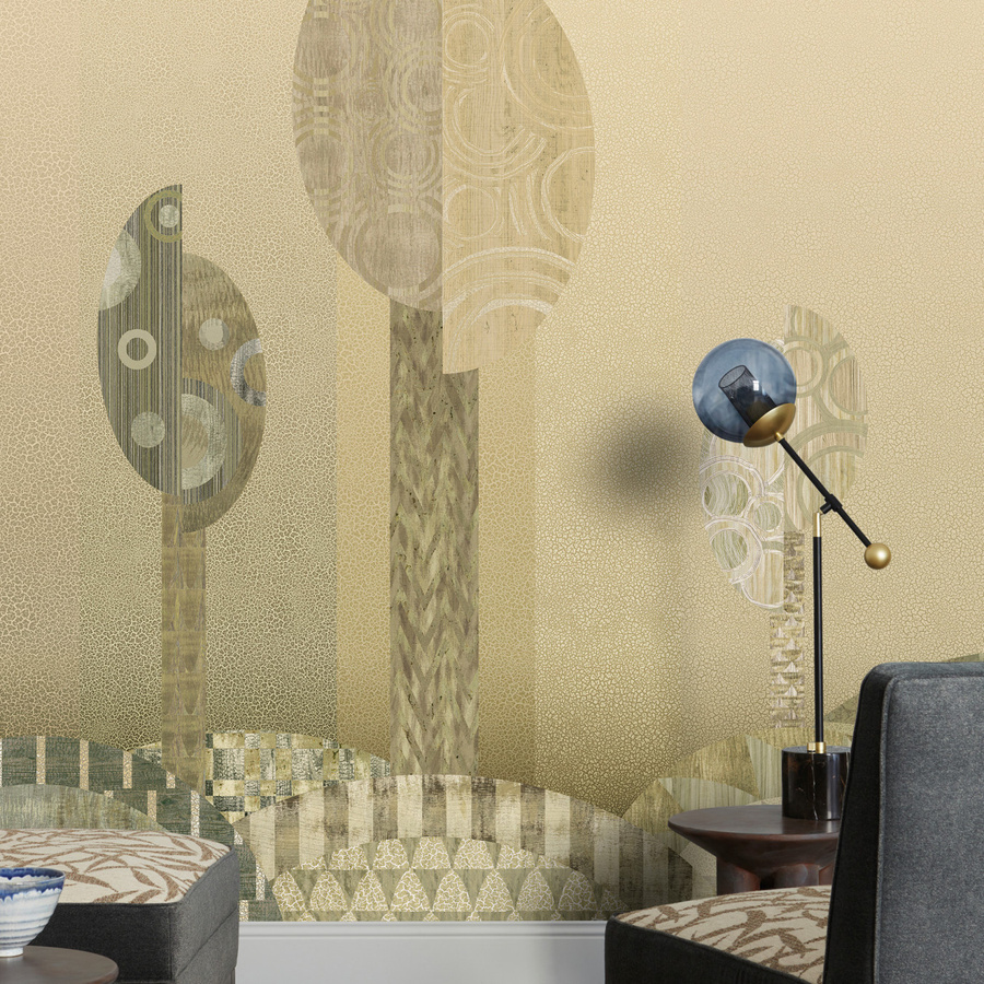 Nobilis Mural Lakme PAN142 Wandfarbe in Gelb und Beige - Bild 1