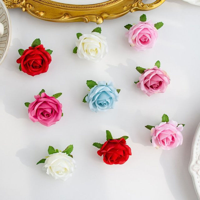 Künstliche Seidenrose als Einzelstiel in Rot oder Mehrfarbig für Hochzeiten, Garten und DIY-Dekoration - Bild 1
