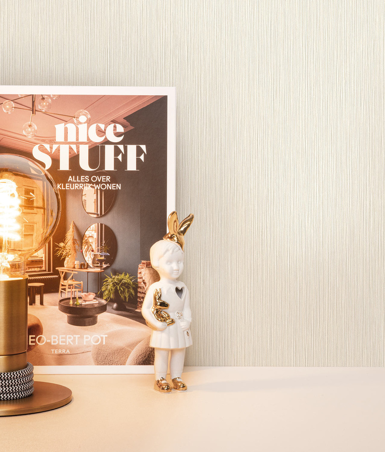 KEK Amsterdam Tapete Vancouver Hotel Chique in Beige mit abstraktem Streifenmuster aus Vinyl und waschbarem Material - Bild 1