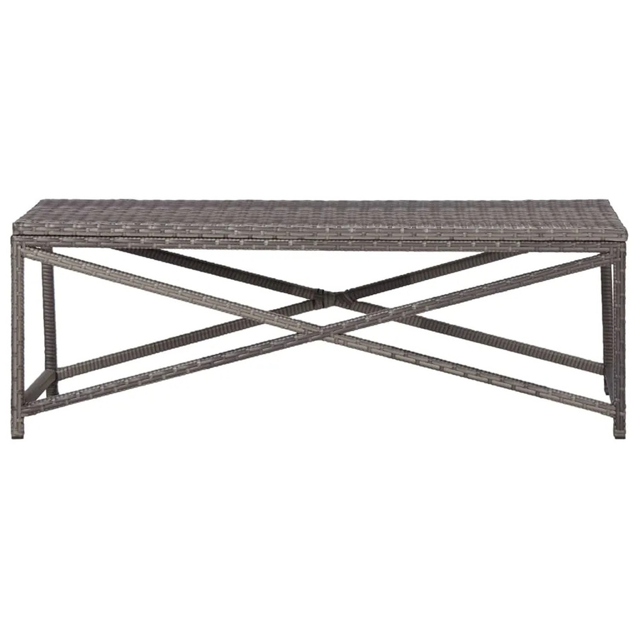 vidaXL Gartenbank aus Poly Rattan und Metall in Grau - Bild 2
