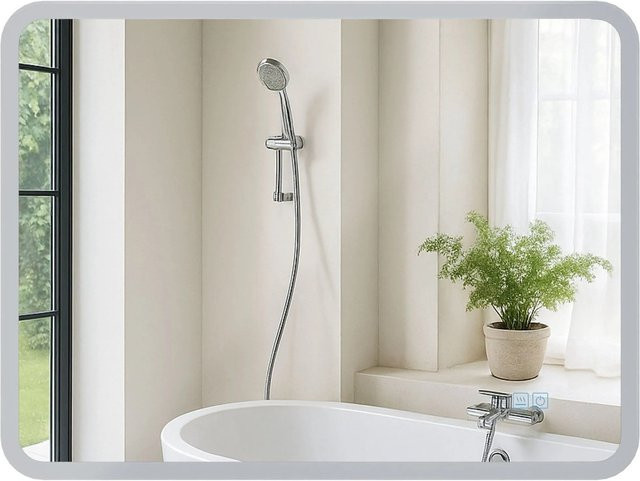 DELUKE Badspiegel WIEN Wandspiegel aus Klarglas in Transparent, B: 60 cm, H: 80 cm, T: 3,5 cm - Bild 1