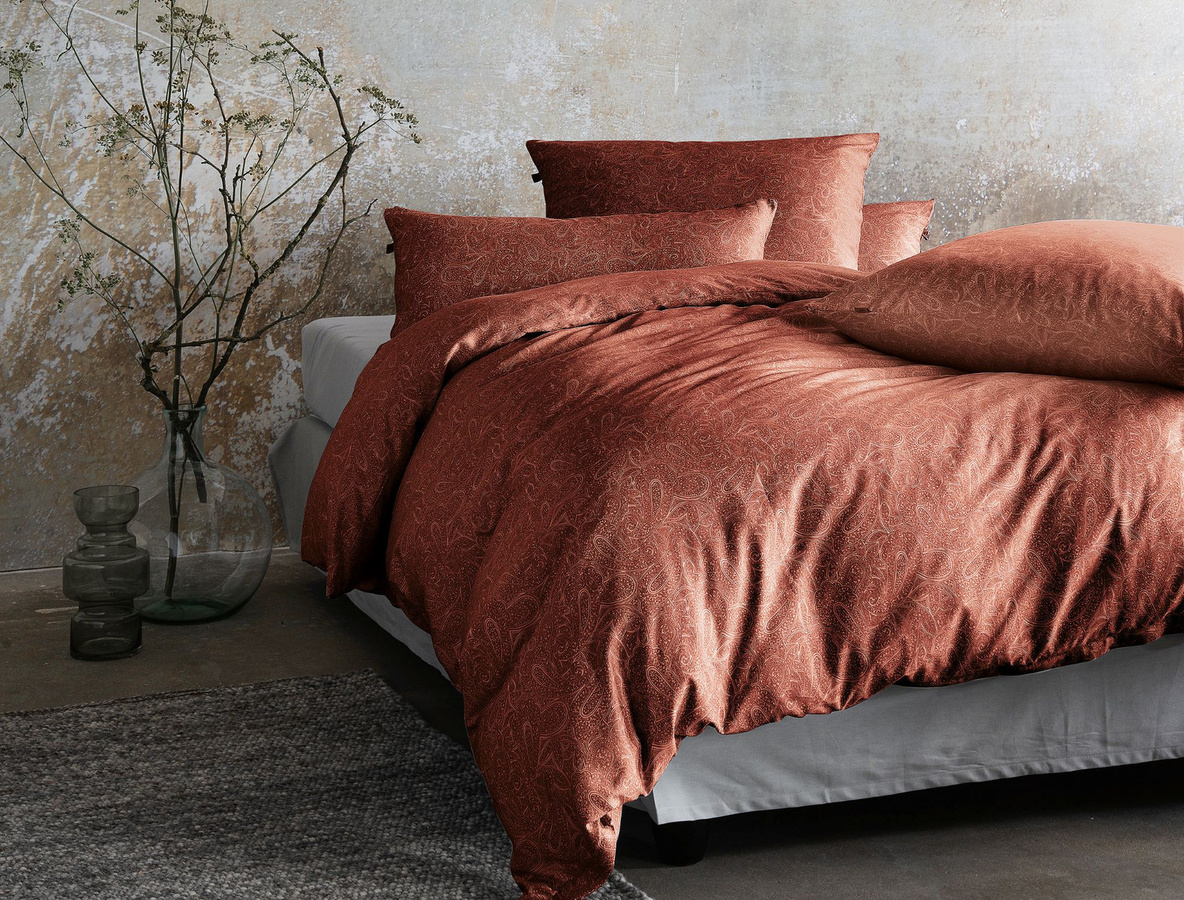 Irisette Verona Premium Mako Satin Bettwäsche Paisley rot, B/H: 135 x 200 cm mit Kissenbezug 80 x 80 cm - Bild 1
