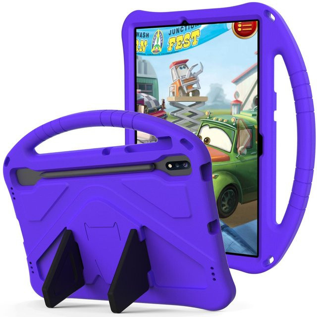Stoßfeste Tablet-Hülle für Samsung Galaxy Tab S10 S9 S8 S7 Plus S9FE S7FE 12,4 mit Ständer und Griff, Kindersicher, Violett - Bild 1