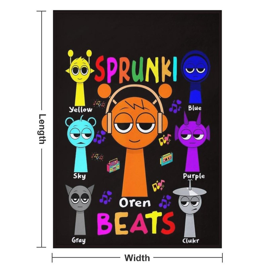 Sprunki Incredibox Kuscheldecke von JMG Household Supplies, flauschige Fleece-Tagesdecke für Kinder und Teenager, Mehrfarbig, B: 75 cm, L: 100 cm - Bild 3