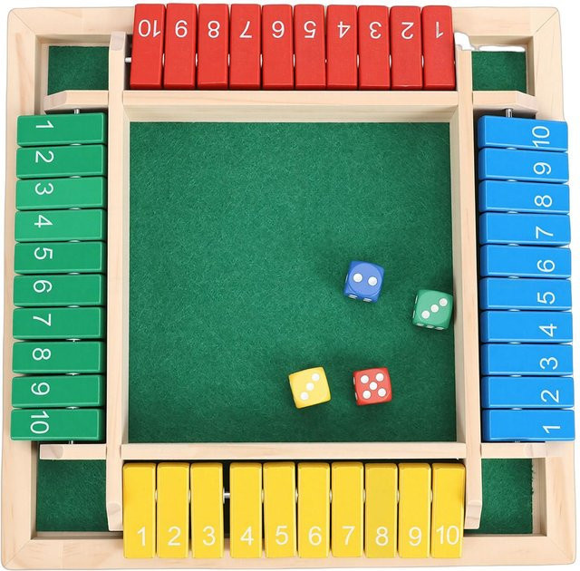 Toys Arts Shut The Box, Tisch-Mathespiel, Holz, Blau, 2-4 Spieler - Bild 1