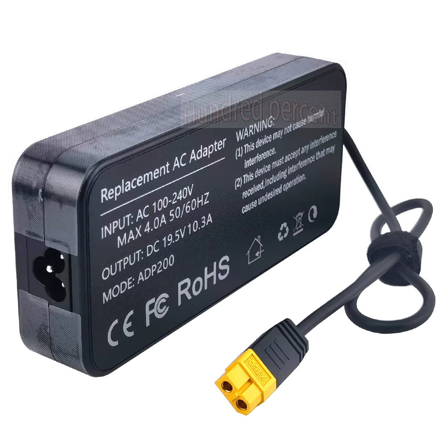 ToolKitRC ADP200 200W 4A Ladegerät Netzteil Adapter in Schwarz mit DC 19,5V 10,3A und XT60 Ausgangsadapter - Bild 3