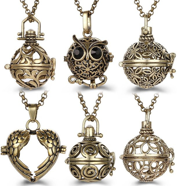 Mexiko Chime Halskette, Vintage, Messing, Gold, Damen - Bild 1