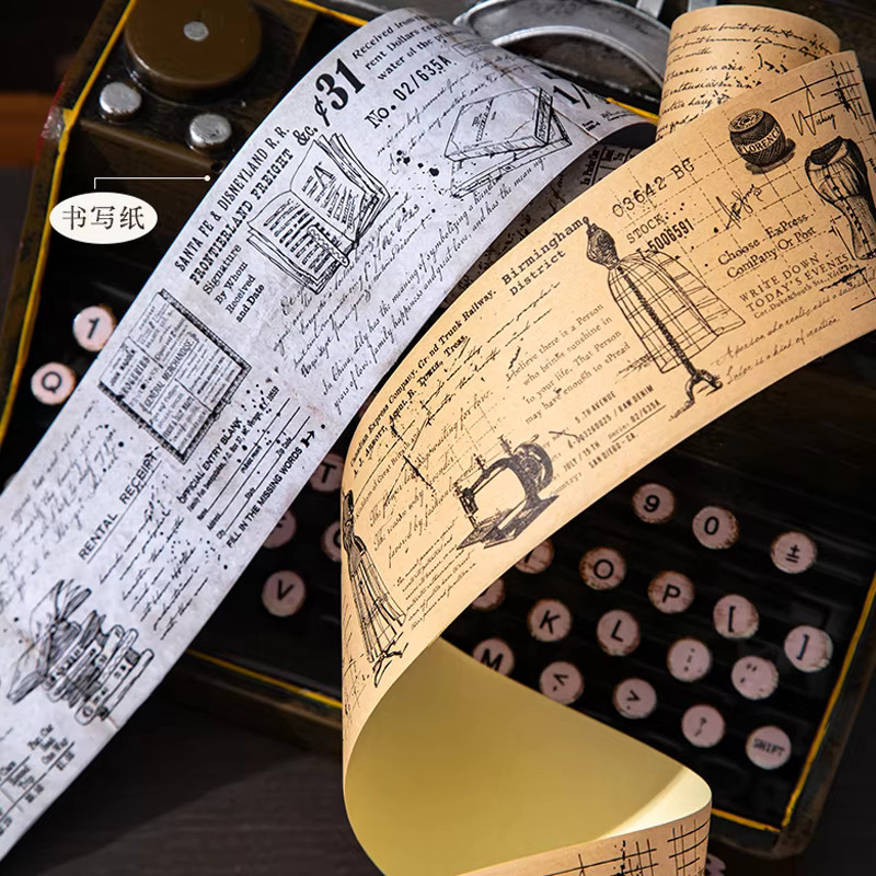 Mr. Paper Retro-Text-Symbolband Navigator mit Manuskriptfragmenten für deine Dekoration, 1 Rolle - Bild 3