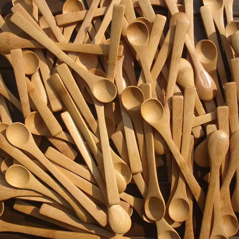 10er Set Multiyilego Mini Holz Löffel in Braun für Gewürze, Kaffee und Zucker - Bild 2