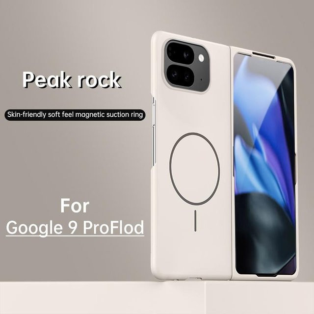 Matte magnetische Schutzhülle für Google Pixel 9 Pro Fold mit kabellosem Laden, Hartschalen-Rückabdeckung in Schwarz, Beige, Grau oder Weiß - Bild 1