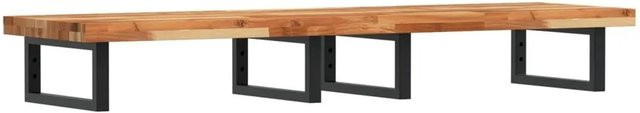 vidaXL Waschbeckenregal zur Wandmontage aus Stahl und geöltem Akazienholz in Schwarz und Braun - Bild 1