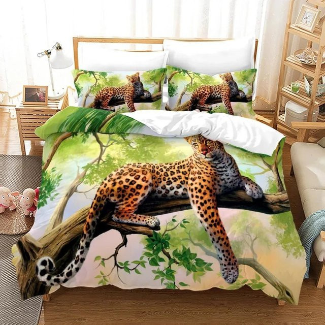 Wucifang Bags Bettwäsche Set mit Schwarzer Panther Druck, KingQueen Größe, Farbe Schwarz/Mehrfarbig, B/H: 200 x 230 cm - Bild 1