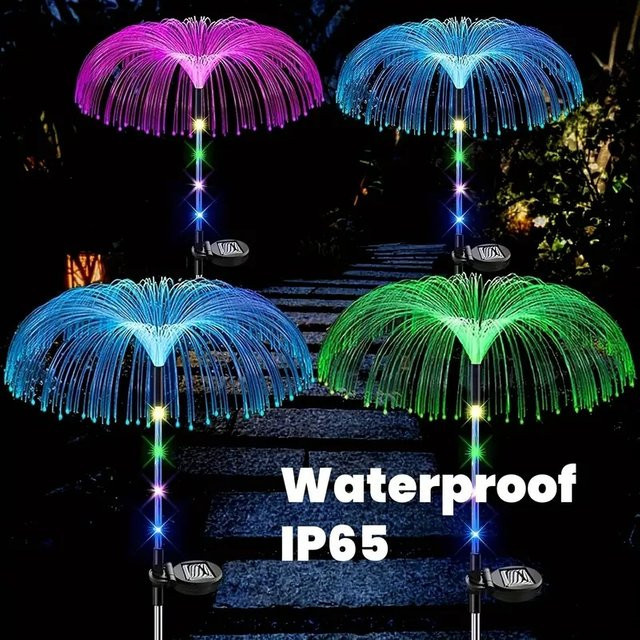 Solar-Doppelschicht-Quallen-Stern-Gartenleuchte mit 7 Farbwechsel-LEDs in Multicolour für die Weihnachtsdekoration im Außenbereich - Bild 1