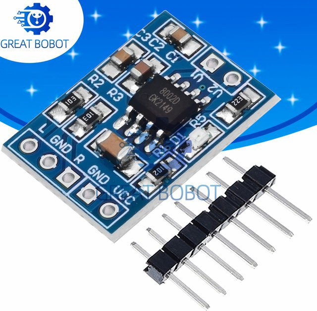 Baishundianzi Mini HXJ8002 Audio-Leistungsverstärkermodul, 3 W Monokanal-BTL-Verstärker in Blau, 2,0 - 5,5 V für Lautsprecher - Bild 1
