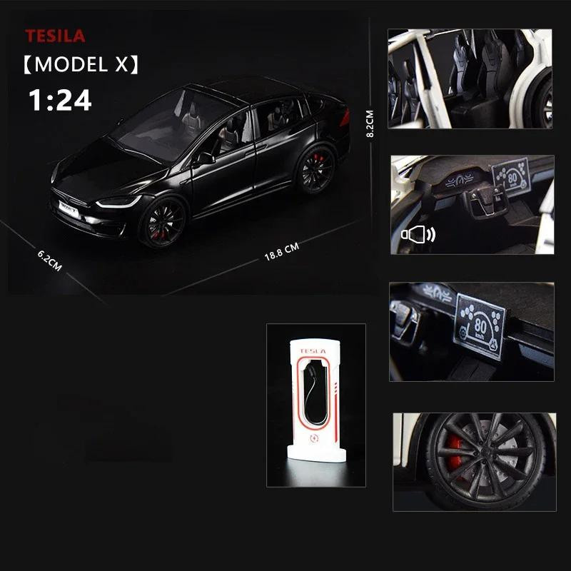 JJRC TOP Tesla Model X Model 3 Spielzeugauto, 1:24, schwarz, mit Licht und Ton - Bild 2