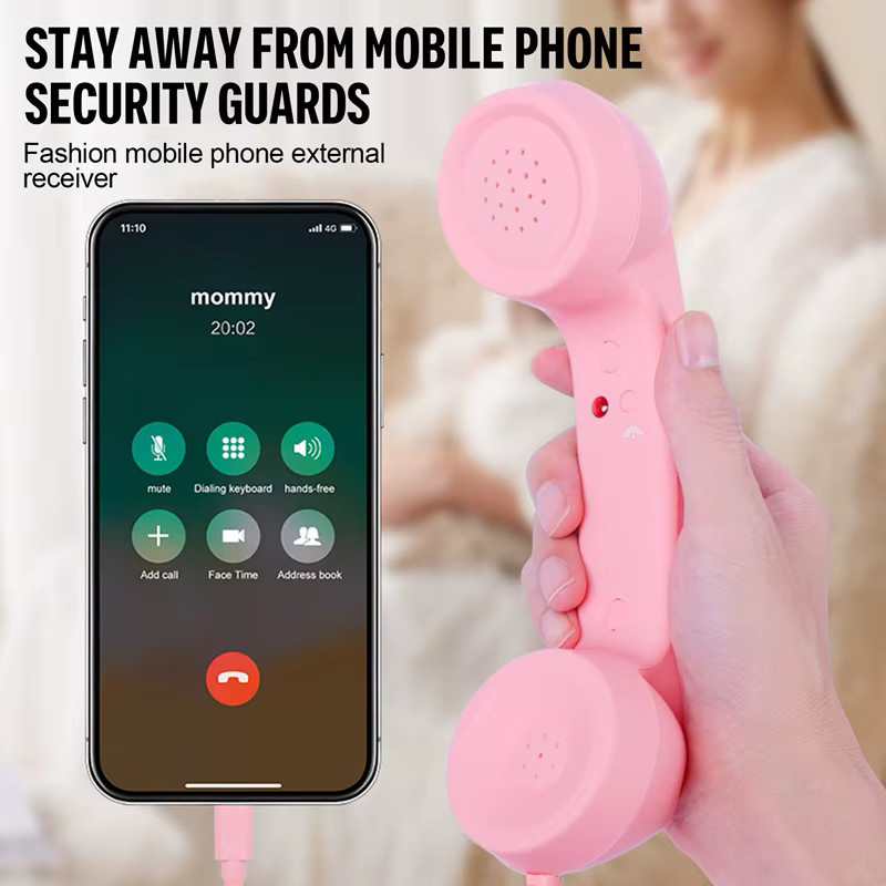 OnePlus Retro-Mikrofon-Telefonhörer Typ C in Blau, kabelgebundenes Headset für Android mit Plug&Play für Voice-Chat und Live-Streaming - Bild 4