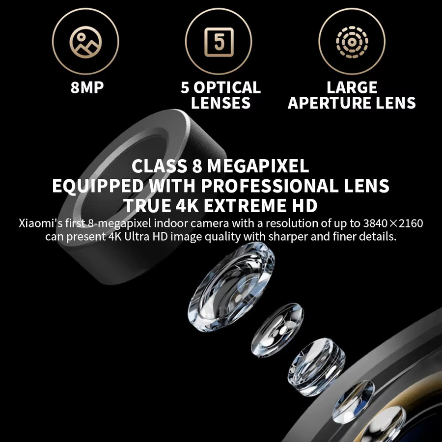 Xiaomi Smart Kamera C700 Überwachungskamera mit 8MP 4K Ultra HD, Schwachlicht-Vollfarb-Modus, Babyschrei-Erkennung und Zwei-Wege-Sprachfunktion, Weiß - Bild 3