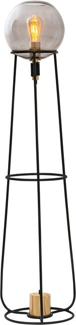 Näve Stehleuchte Stelo in Schwarz mit Glaskugel in Retro-Optik, Höhe: 128,5 cm, B/T: 31,0 x 31,0 cm - Bild 1