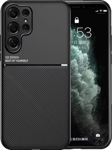 Magnetische Lederhülle für Samsung Galaxy S26 Ultra S26+ S25 Edge S24 S23 FE S22 S21 Plus Stoßfeste Schutzhülle in Schwarz und Blau - Bild 1