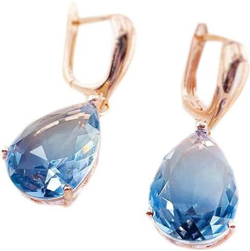Wucifang Jewelry Ohrringe, tropfenförmig, orange-rosa, blau, Damen - Bild 1