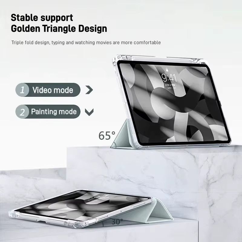 Stoßfeste HD Acryl Schutzhülle für Xiaomi Pad 7S Pro, Redmi Pad 6, Pad 2 SE und K Pad, Transparent/Lila - Bild 2