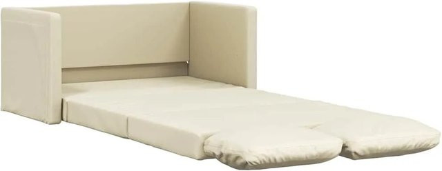 vidaXL Bodensofa mit Schlaffunktion in Creme aus Kunstleder, B/T/H: 174 x 112 x 55 cm - Bild 1