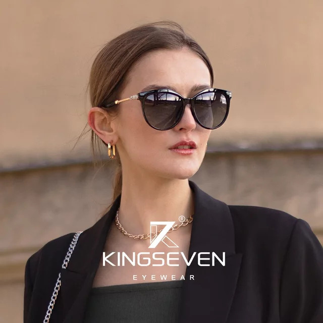 KINGSEVEN Sonnenbrille Hexagon, Edelstahl, Vollrand, Schwarz, Herren - Bild 1