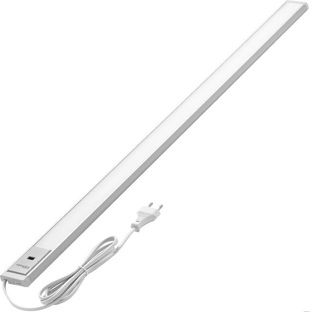 Oktaplex Riva LED Unterbauleuchte aus Aluminium in Silber und Weiß, dimmbar mit Bewegungssensor, Warmweiß 3000K, Breite: 90 cm - Bild 1