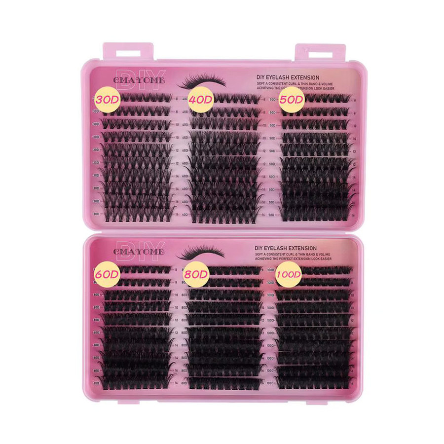 SADOER DIY-Cluster-Wimpern, 600 Stück, Black, 8–16 mm, Mischungslänge - Bild 7