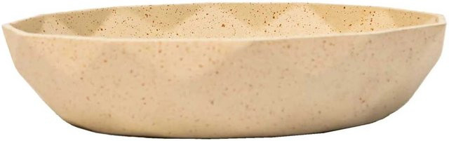 Vivanno Pflanzschale Cavero in Beige mit Sprenkeleffekt aus Fiberglas, B/T/H: 32 x 32 x 7 cm - Bild 1