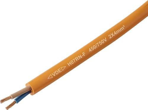 TRU COMPONENTS Gummischlauchleitung H07RN-F 2 x 4mm² Orange Meterware - Bild 1