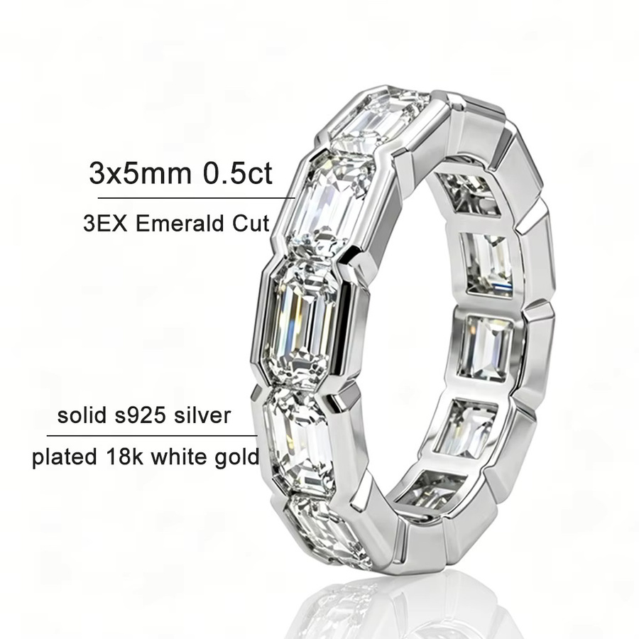 KNOBSPIN Eternity Band Ring, 925 Silber, Moissanit, Damen - Bild 2