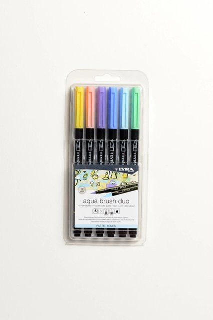 LYRA Aqua Brush Duo Doppelfasermaler Pastel in verschiedenen Farben, 6 Stück - Bild 1