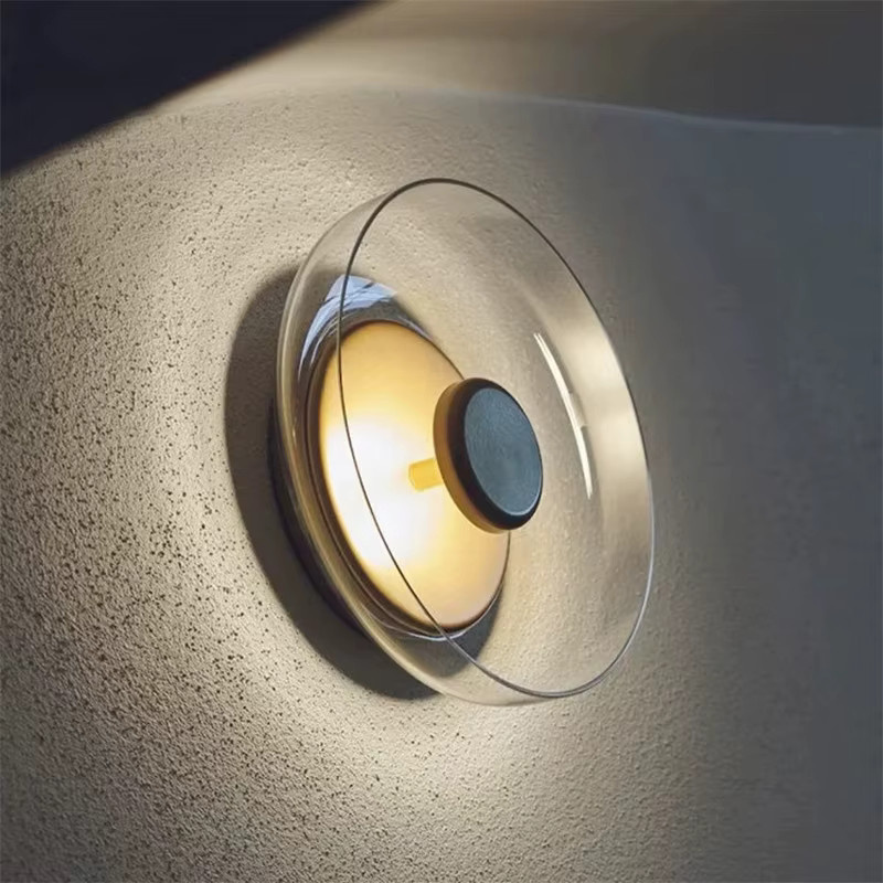 CETANT Vintage LED-Wandleuchte aus Glas und Metall in Transparent mit warmweißem Licht und rundem Scheibendesign - Bild 3